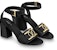 (W) Louis Vuitton Lock It 'Sandal Tumit Tinggi Kulit Hitam' 1A8FWP