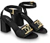 Shop (W) Louis Vuitton Lock It ''Schwarze Kalbsleder Chunky Heel Sandale'' 1A8FWP