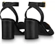 Purchase (W) Louis Vuitton Lock It ''Schwarze Kalbsleder Chunky Heel Sandale'' 1A8FWP