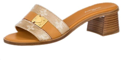 (Women) Louis Vuitton Lock It 'Brown Leather Fashion Peep-Toe Slide' 1ABVDV (Women) Louis Vuitton Lock It 'Brown Leather Fashion Peep-Toe Slide' 1ABVDV