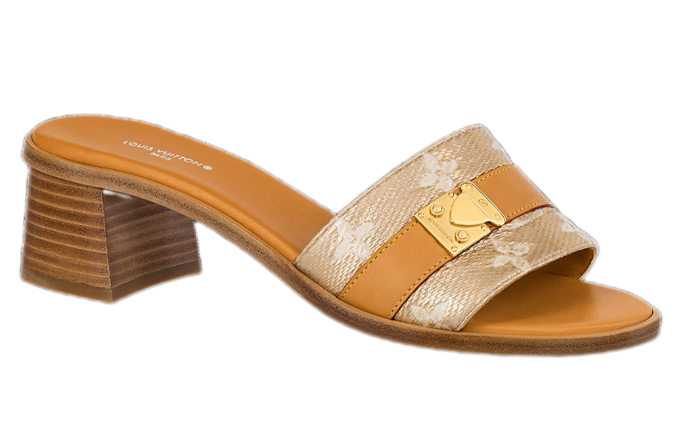 Order (W) Louis Vuitton Lock It ''Braune Leder Peep-Toe Sandale Mode'' 1ABVDV