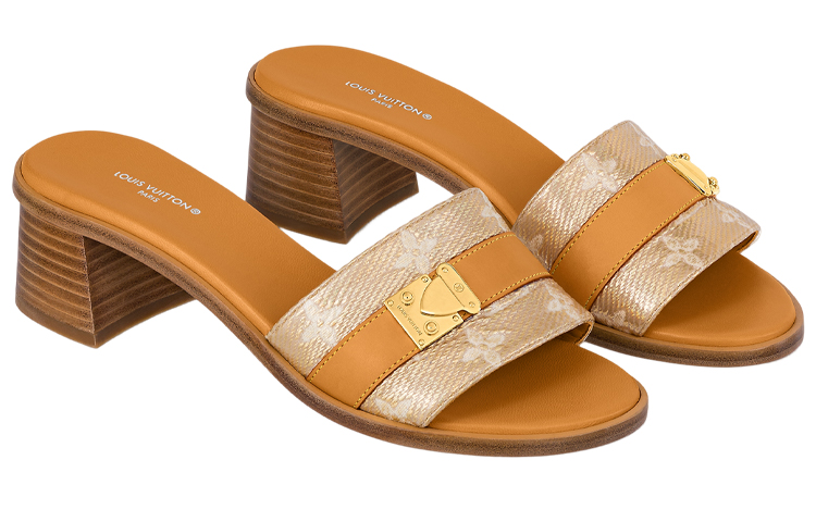 Shop (W) Louis Vuitton Lock It ''Braune Leder Peep-Toe Sandale Mode'' 1ABVDV