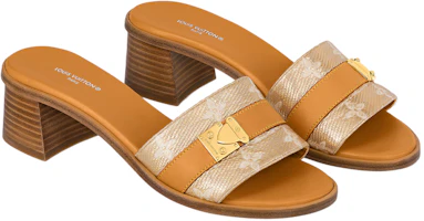 Shop (W) Louis Vuitton Lock It 'Sandalia Marrón de Cuero de Moda con Punta Abierta' 1ABVDV