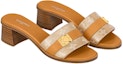 Shop (W) Louis Vuitton Lock It 'Sandal Kulit Coklat Peep-Toe Fesyen' 1ABVDV