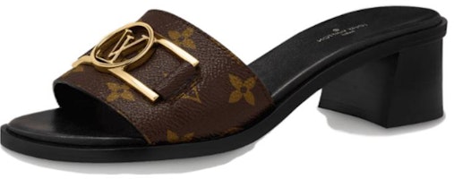 (Women) Louis Vuitton Lock It 'Brown Leather Mule Slides' 1A660F (Women) Louis Vuitton Lock It 'Brown Leather Mule Slides' 1A660F