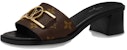 (W) Louis Vuitton Lock It 'Selipar Mewah Kulit Coklat' 1A660F