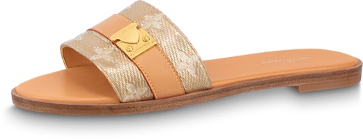 (Women) Louis Vuitton Lock It 'Calf Leather Flat Mules Brown' 1ABV0K (Women) Louis Vuitton Lock It 'Calf Leather Flat Mules Brown' 1ABV0K
