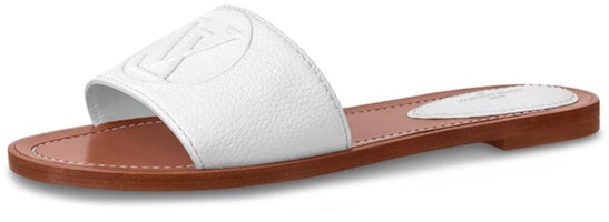 (Women) Louis Vuitton Lock It 'Grain Calf Leather Slippers White' 1A873N (Women) Louis Vuitton Lock It 'Grain Calf Leather Slippers White' 1A873N