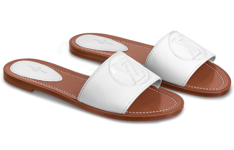 Lookbook 路易威登 Lock It 粒面小牛皮拖鞋 女款 白