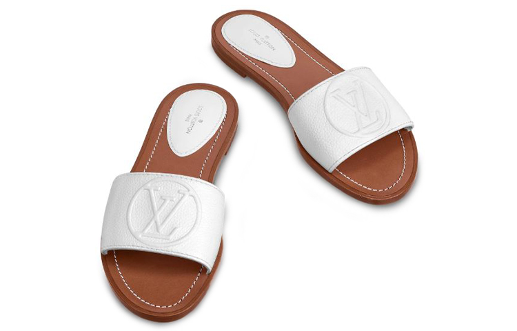 Shop 路易威登 Lock It 粒面小牛皮拖鞋 女款 白