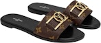 Shop (W) Louis Vuitton Lock It Flat Mule 'Hitam' 1A64MM