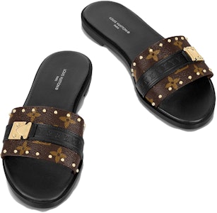 (W) Louis Vuitton Lock It Flat Mule 'Coklat Fesyen' 1AAC3T Shop (W) Louis Vuitton Lock It Flat Mule 'Coklat Fesyen' 1AAC3T