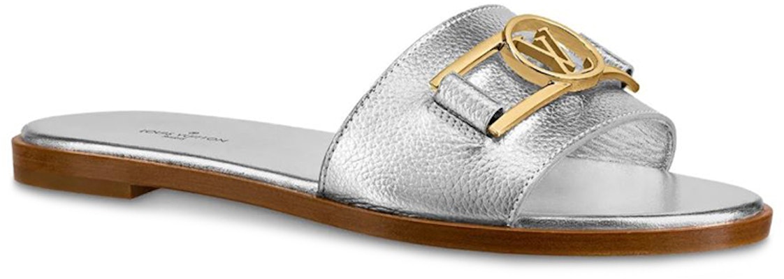 (Women) Louis Vuitton Lock It Flat Mule 'Metallic Calfskin Silver' 1A880C Order (Women) Louis Vuitton Lock It Flat Mule 'Metallic Calfskin Silver' 1A880C