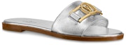 Order (W) Louis Vuitton Lock It Flat Mule 'Kulit Anak Lembu Perak Metalik' 1A880C
