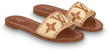 Lookbook (Women) Louis Vuitton Lock It Flat Sandal 'Light Brown' 1A8SVE