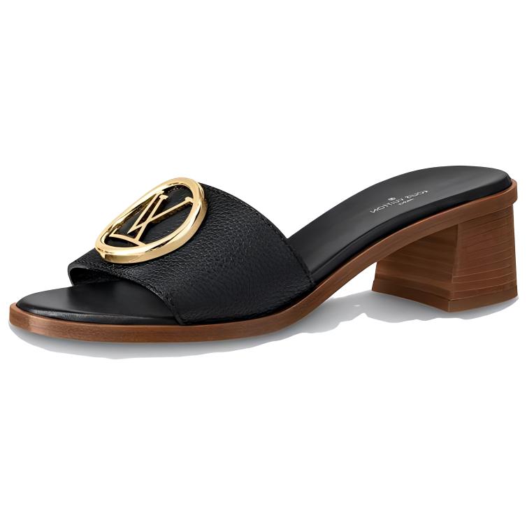 (Women) Louis Vuitton Lock It Heeled Mules 'Black' 1A57DG