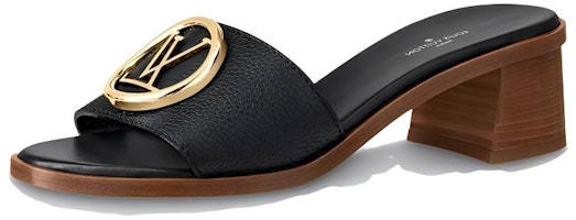 (Women) Louis Vuitton Lock It Heeled Mules 'Black' 1A57DG (Women) Louis Vuitton Lock It Heeled Mules 'Black' 1A57DG