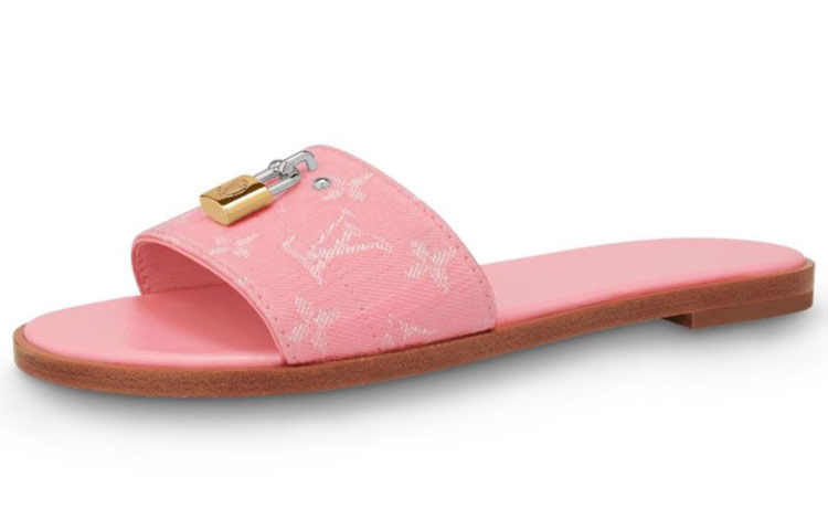 (Women) Louis Vuitton Lock It Monogram 'Denim Pink' Slides 1A68FI