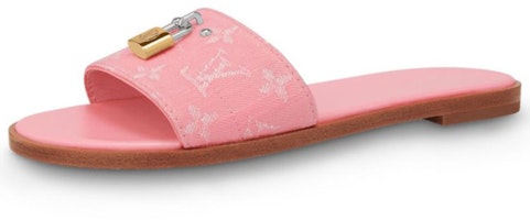 (Women) Louis Vuitton Lock It Monogram 'Denim Pink' Slides 1A68FI (Women) Louis Vuitton Lock It Monogram 'Denim Pink' Slides 1A68FI