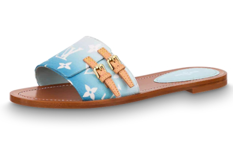 (Women) Louis Vuitton Lock It Slide 'Brown Blue' 1A8T79