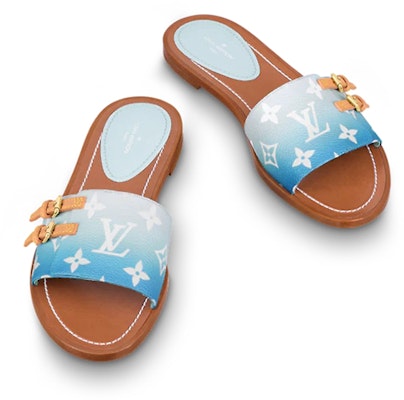 (Women) Louis Vuitton Lock It Slide 'Brown Blue' 1A8T79 Shop (Women) Louis Vuitton Lock It Slide 'Brown Blue' 1A8T79
