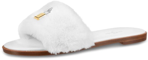 (Women) Louis Vuitton Lock It Slide 'Faux Fur White' 1A4Y3K (Women) Louis Vuitton Lock It Slide 'Faux Fur White' 1A4Y3K