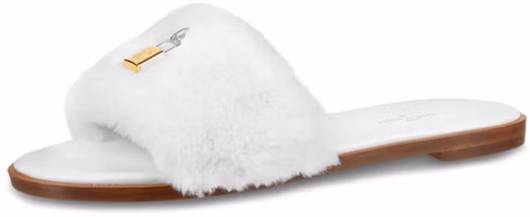 (Women) Louis Vuitton Lock It Slide 'Faux Fur White' 1A4Y3K (Women) Louis Vuitton Lock It Slide 'Faux Fur White' 1A4Y3K