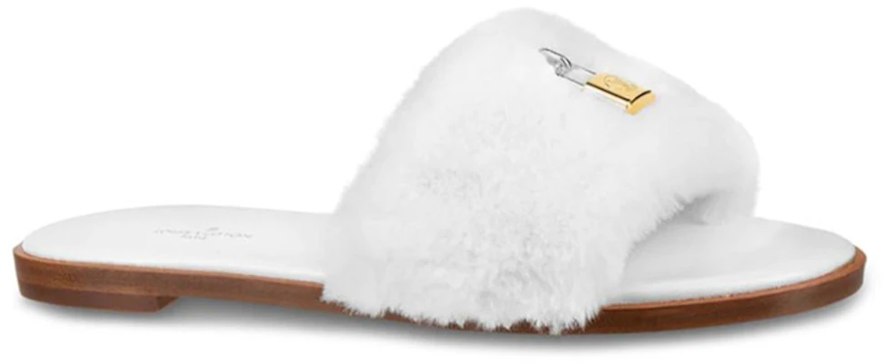 (W) Louis Vuitton Lock It Slide 'Bulu Tiruan Putih' 1A4Y3K Order (W) Louis Vuitton Lock It Slide 'Bulu Tiruan Putih' 1A4Y3K