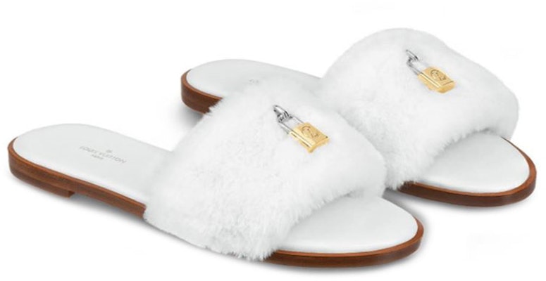 (Women) Louis Vuitton Lock It Slide 'Faux Fur White' 1A4Y3K Lookbook (Women) Louis Vuitton Lock It Slide 'Faux Fur White' 1A4Y3K