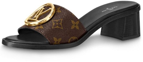 (Women) Louis Vuitton Lock It Heeled Mules 'Monogram' 1A578B (Women) Louis Vuitton Lock It Heeled Mules 'Monogram' 1A578B