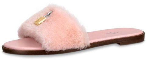 (Women) Louis Vuitton Lock It Slide 'Pink Faux Fur' 1A4Y2Q (Women) Louis Vuitton Lock It Slide 'Pink Faux Fur' 1A4Y2Q