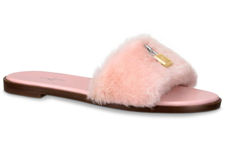 Order (W) Louis Vuitton Lock It Slide ''Fourrure Synthétique Rose'' 1A4Y2Q