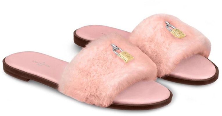 (Women) Louis Vuitton Lock It Slide 'Pink Faux Fur' 1A4Y2Q Lookbook (Women) Louis Vuitton Lock It Slide 'Pink Faux Fur' 1A4Y2Q