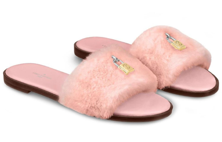 Lookbook (W) Louis Vuitton Lock It Slide ''Fourrure Synthétique Rose'' 1A4Y2Q