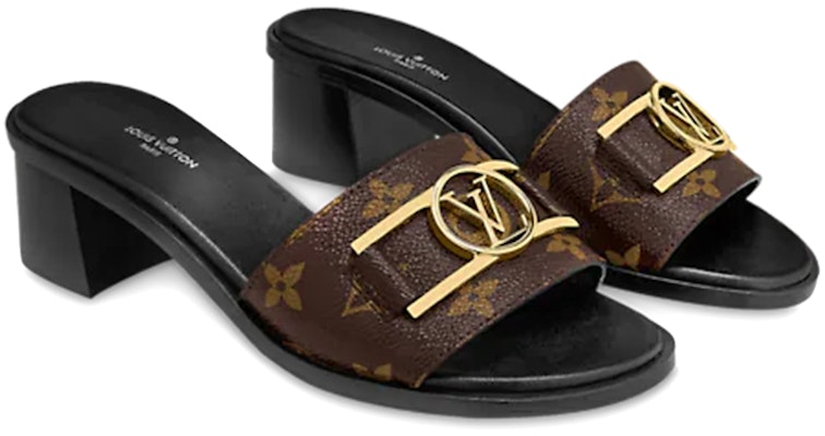 (Women) Louis Vuitton Lock It Slides 'Brown Monogram with Gold Plate' 1A660E Shop (Women) Louis Vuitton Lock It Slides 'Brown Monogram with Gold Plate' 1A660E
