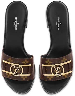 (Women) Louis Vuitton Lock It Slides 'Brown Monogram with Gold Plate' 1A660E Purchase (Women) Louis Vuitton Lock It Slides 'Brown Monogram with Gold Plate' 1A660E