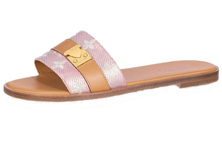 (Women) Louis Vuitton Lock It Slides 'Pink Monogram with Brown' 1ABV19