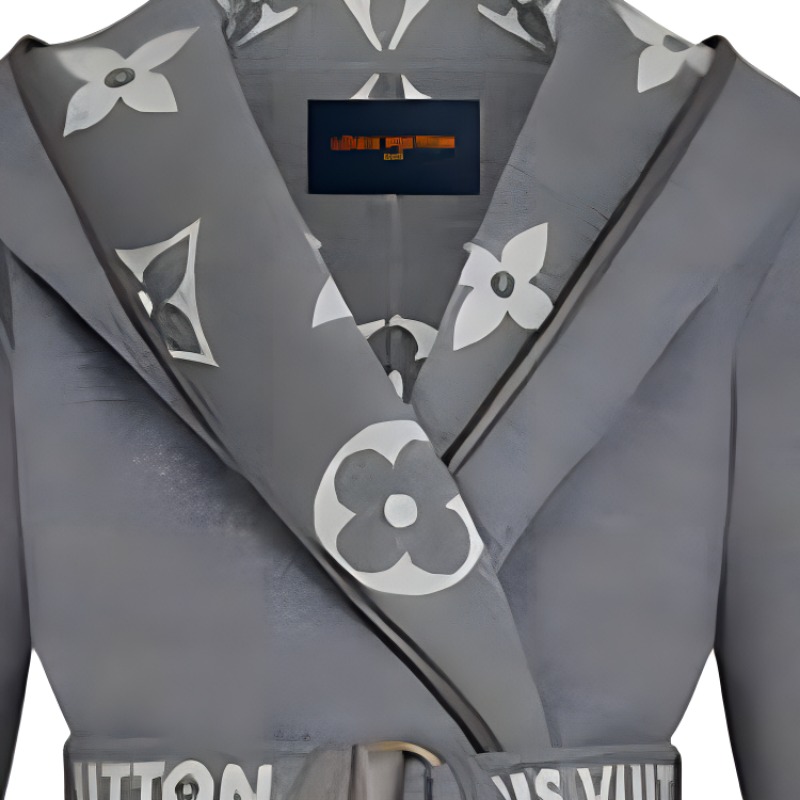 Sizing (Women) LOUIS VUITTON Logo Belt Reversible Hooded Wrap Coat Women’s Grey. 1A945Q