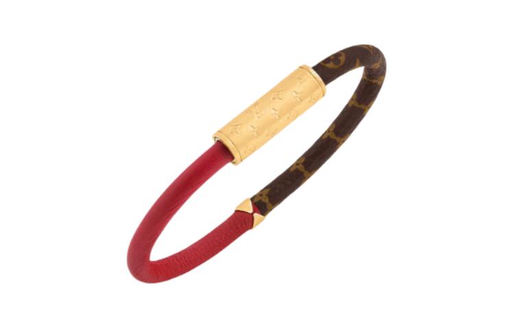 Lookbook (W) Pulsera LOUIS VUITTON Logo Piel de Ternera Roja/Marrón. M8277E