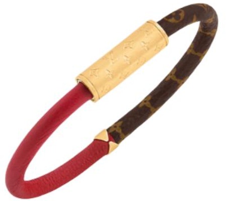 (W) Pulsera LOUIS VUITTON Logo Piel de Ternera Roja/Marrón. M8277E Lookbook (W) Pulsera LOUIS VUITTON Logo Piel de Ternera Roja/Marrón. M8277E