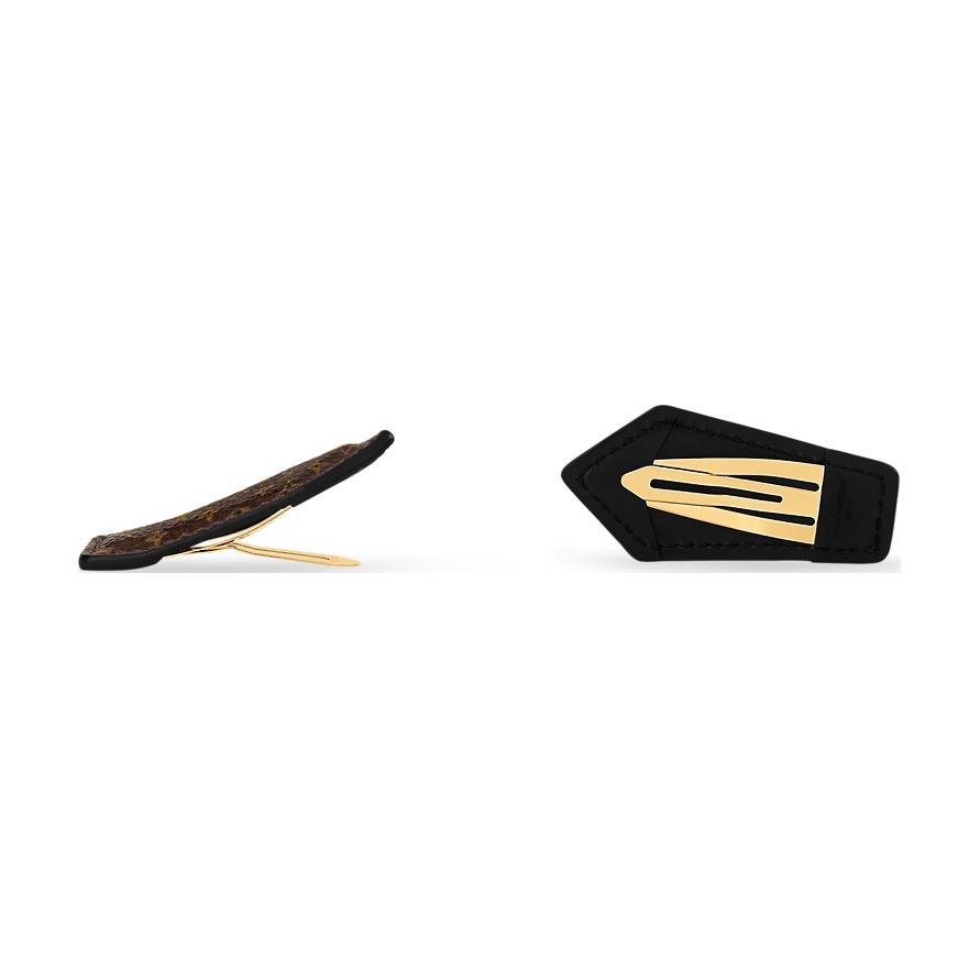 Lookbook (W) ルイ・ヴィトン ロゴ キャンバス ヘアクリップ レディース ブラウン. M02185