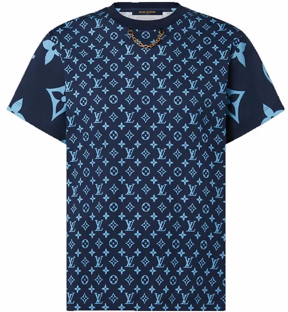 women-louis-vuitton-logo-chain-print-crewneck-t-shirt-blue-women-fw-22-casual-tee-1-aa-9-wa