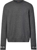 (Women) LOUIS VUITTON Logo Crewneck Cashmere Sweater Dark Gray 1AGJWD (Women) LOUIS VUITTON Logo Crewneck Cashmere Sweater Dark Gray 1AGJWD