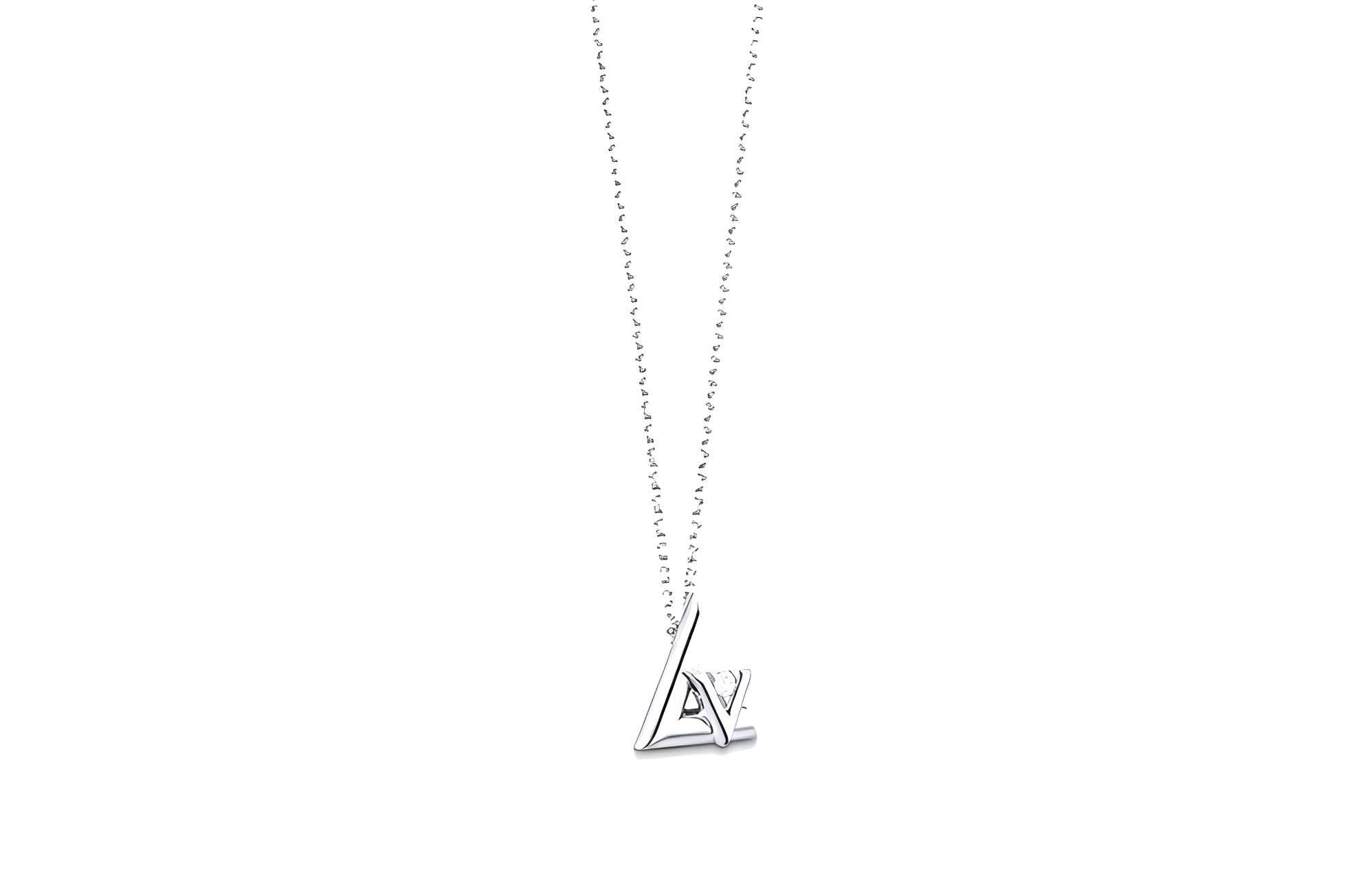 (Women) LOUIS VUITTON Logo Design 18K White Gold Necklace for Women in Silver. Q93806