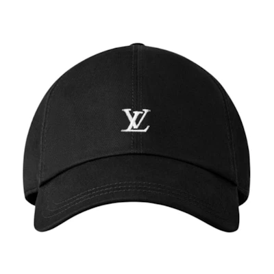 (Women) Louis Vuitton Logo Design Black Cotton Baseball Cap M5154M