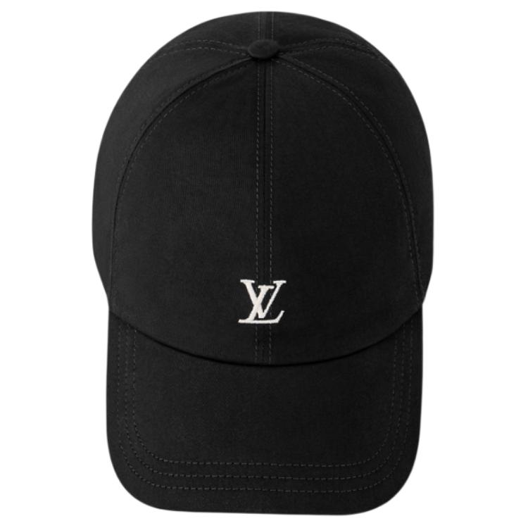 Shop (Women) Louis Vuitton Logo Design Black Cotton Baseball Cap M5154M