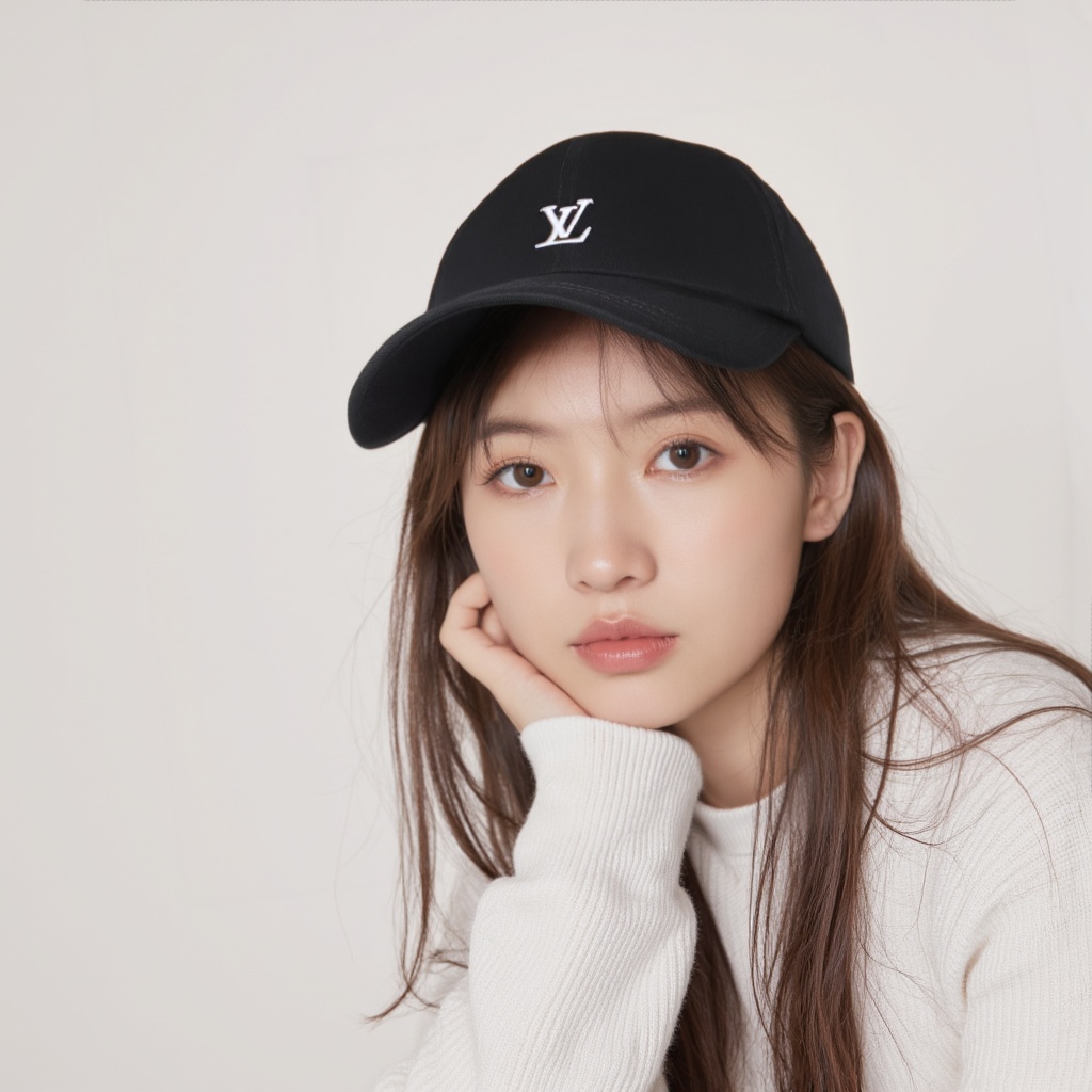 Purchase (W) 路易威登 黑色女士棉質棒球帽 經典Logo設計 M5154