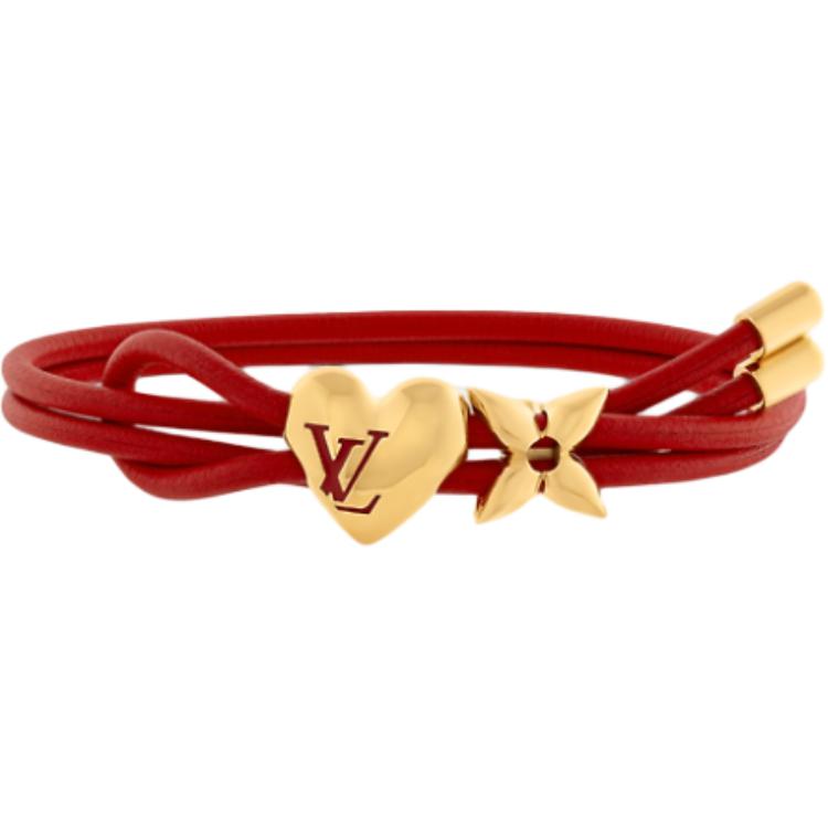 (Women) Louis Vuitton Logo Design Metal Bracelet  Gold. M8949Z