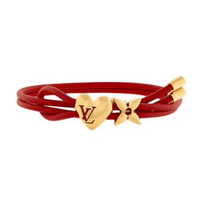 (Women) Louis Vuitton Logo Design Metal Bracelet Gold. M8949Z