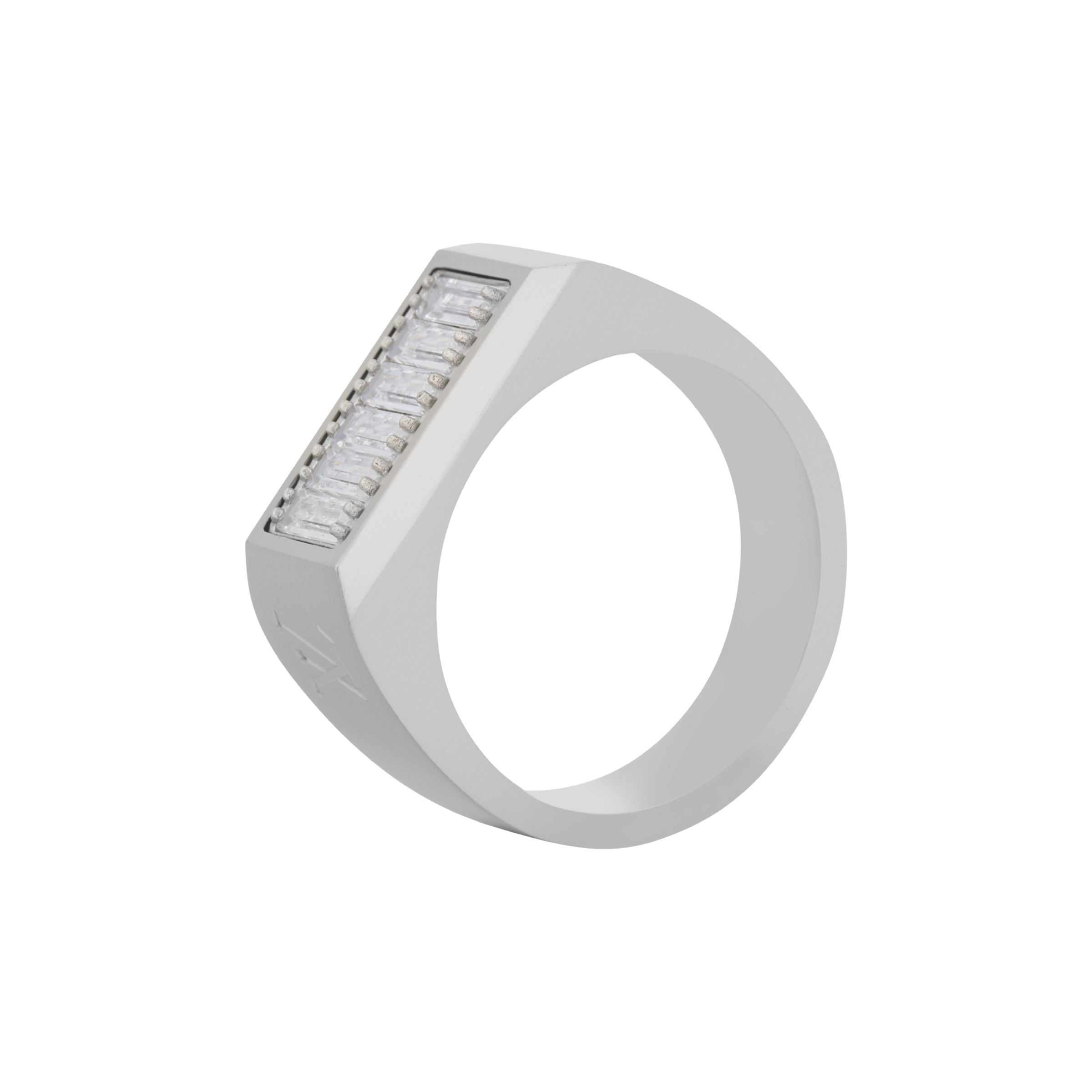 (Women) LOUIS VUITTON Logo Design Metal Ring  Silver M0983M